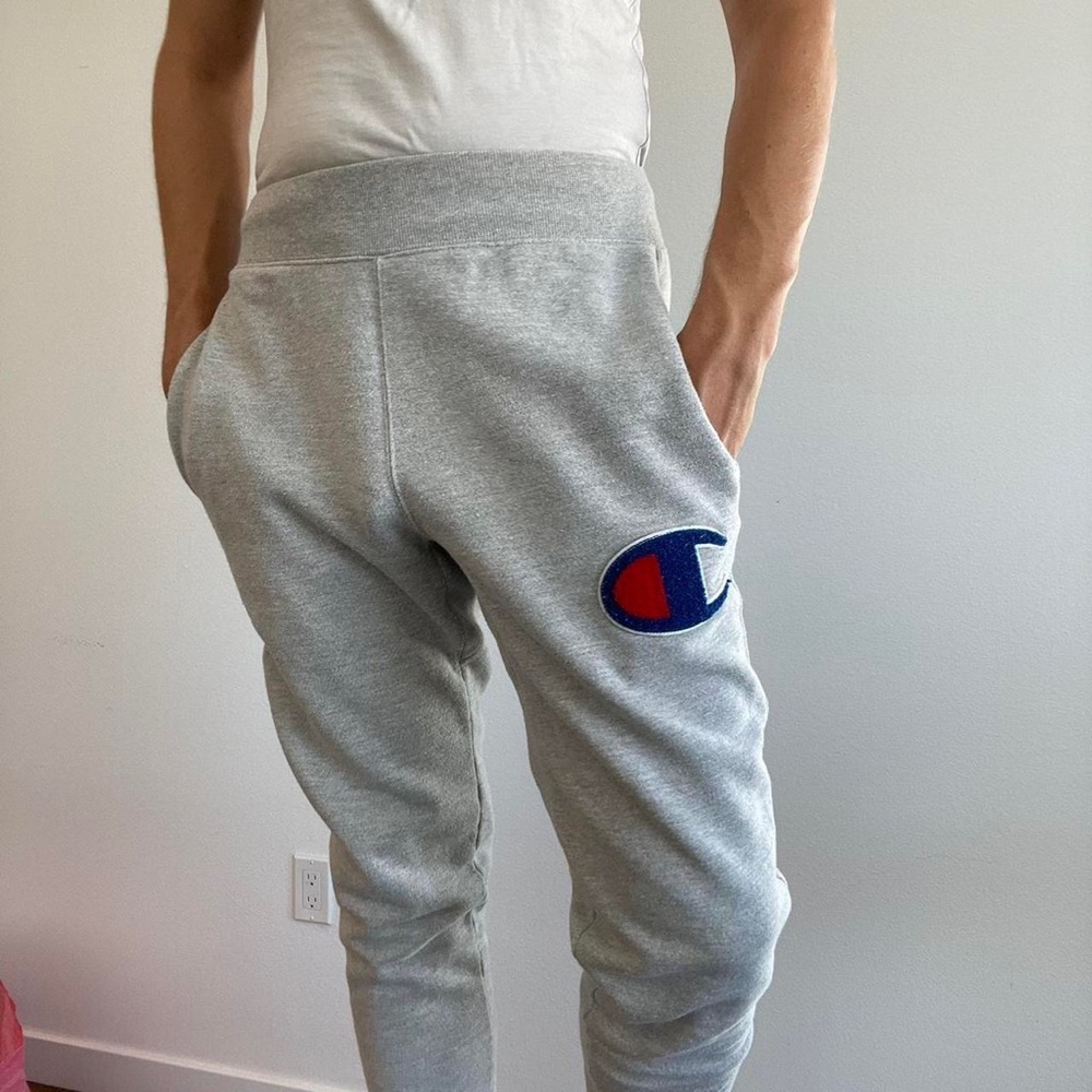 Champion gray sweatpants track pants size M vintage